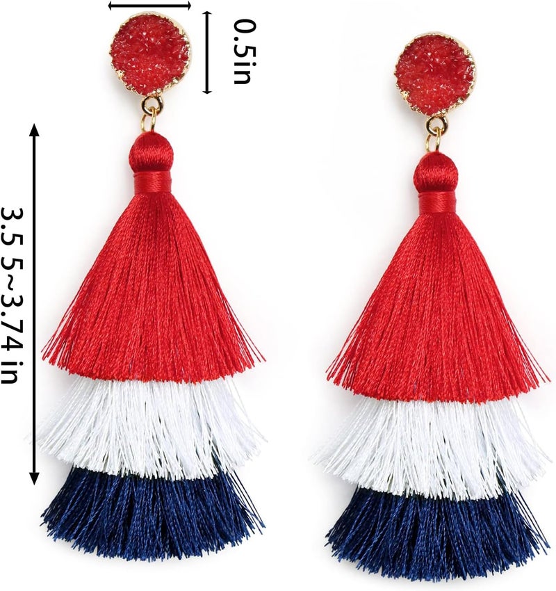 ecozran Halloween, Christmas, 4th of July Patriotic Earrings, Holiday Earrings Independence Day Stud Dangle Drop Earrings Hook Fashion Jewelry Gift for Women - Image 5